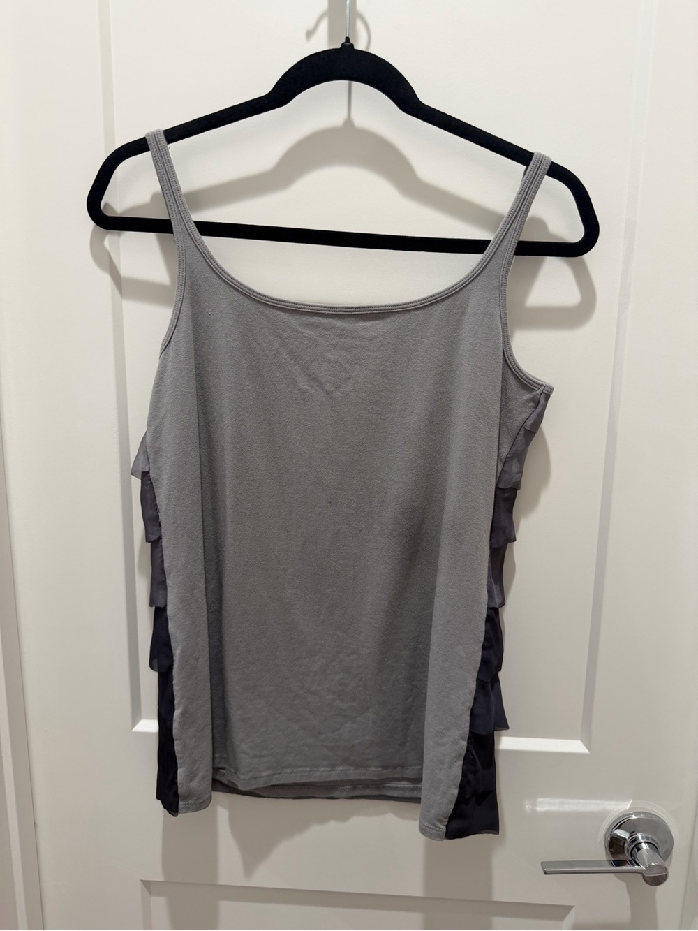New York & Company Gray Ombre Ruffle Tier Tank Top - Picture 2 of 2